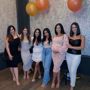 MAJORELLE plunge neck dress